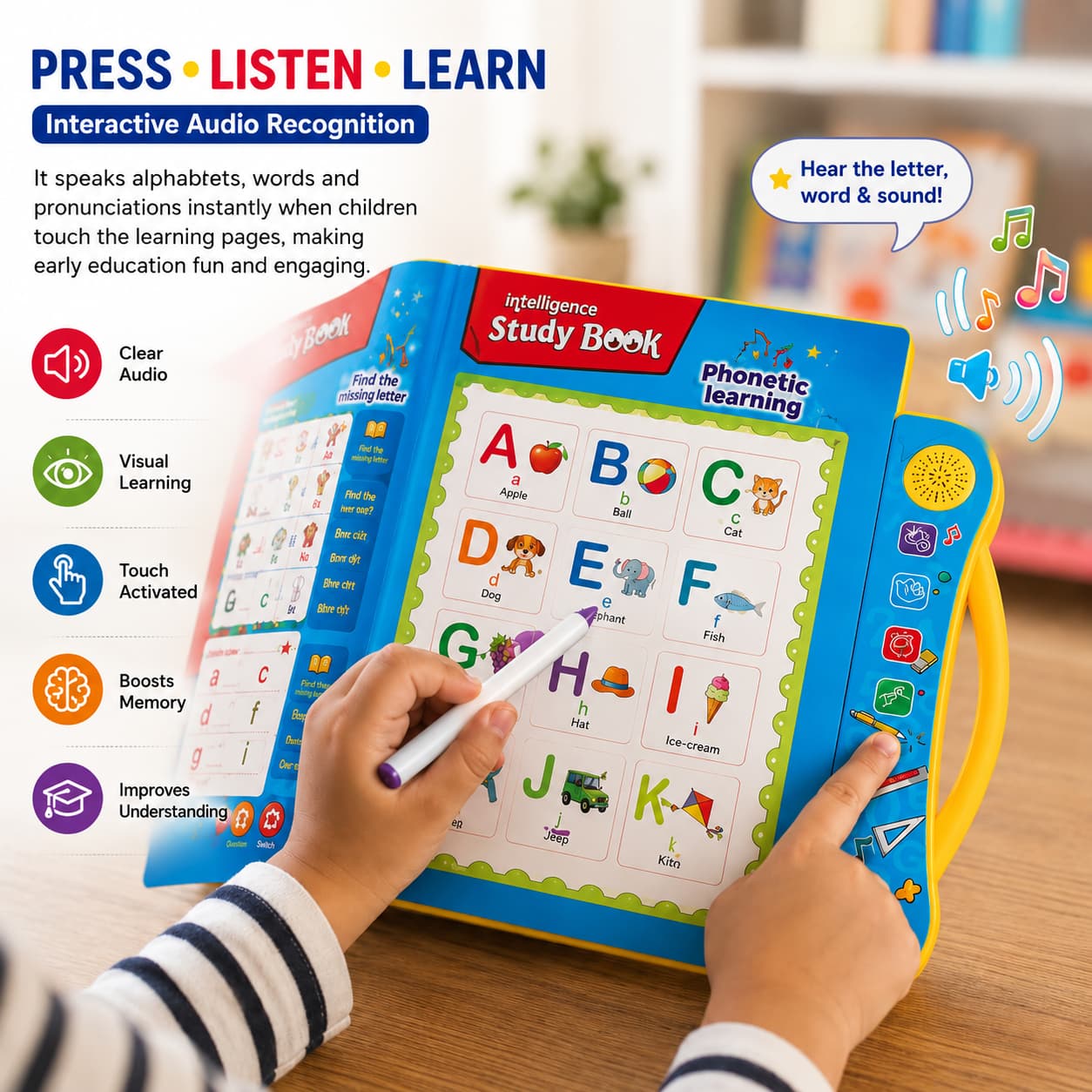 IntellioKids™ Smart Learning Book 15 Interactive Activities | Montessori Learning