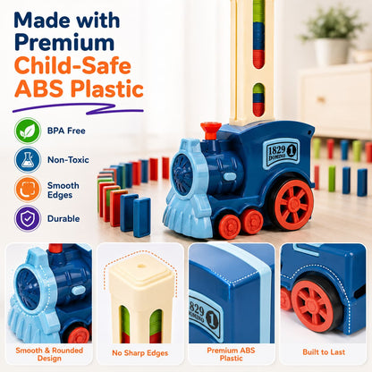 Automatic Domino Train Toy Set | Lights & Sound | 40 Domino Pieces