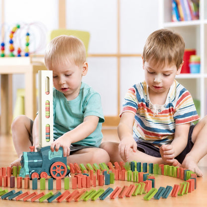 Automatic Domino Train Toy Set | Lights & Sound | 40 Domino Pieces