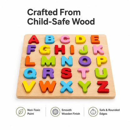 Wooden Alphabet, Numbers & Shapes Learning Board Sets