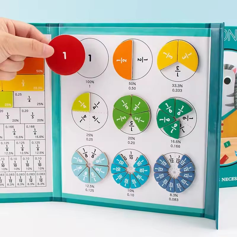 Intelliokids™ Magnetic Fraction Learning Toy – Make Fractions Easy Through Hands-On Play