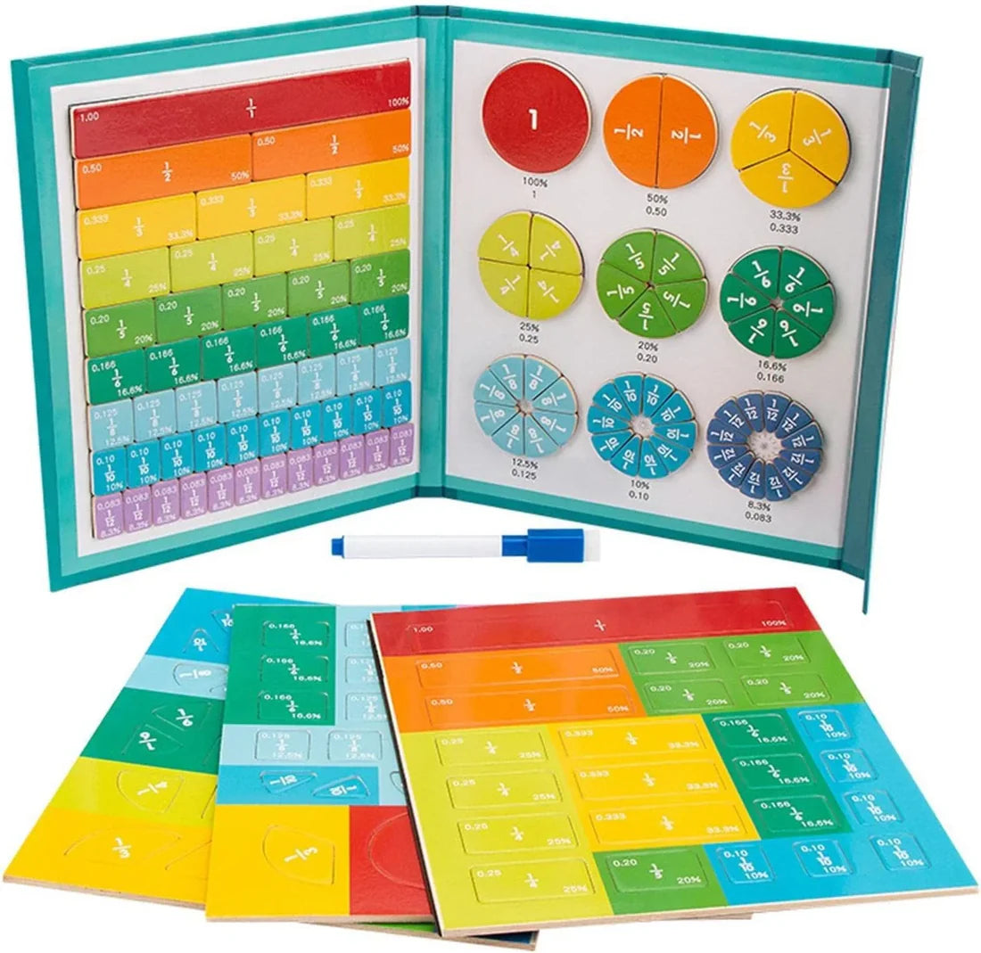 Intelliokids™ Magnetic Fraction Learning Toy – Make Fractions Easy Through Hands-On Play