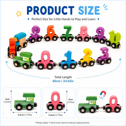 IntellioKids™ Wooden Magnetic Number Train For Kids