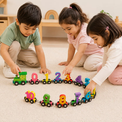 IntellioKids™ Wooden Magnetic Number Train For Kids