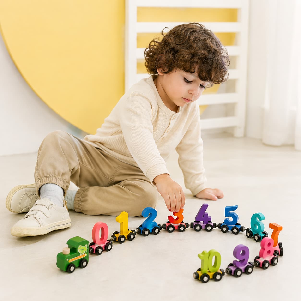 IntellioKids™ Wooden Magnetic Number Train For Kids