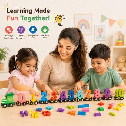 IntellioKids™ Wooden Magnetic Number Train For Kids