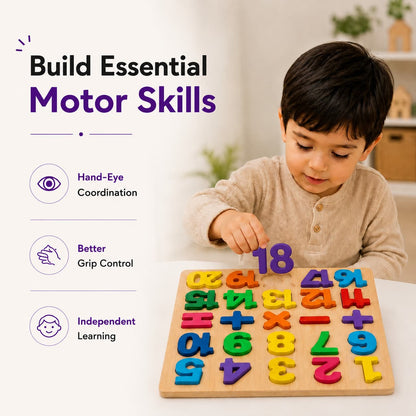 Wooden Alphabet, Numbers & Shapes Learning Board Sets