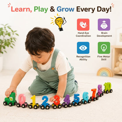 IntellioKids™ Wooden Magnetic Number Train For Kids