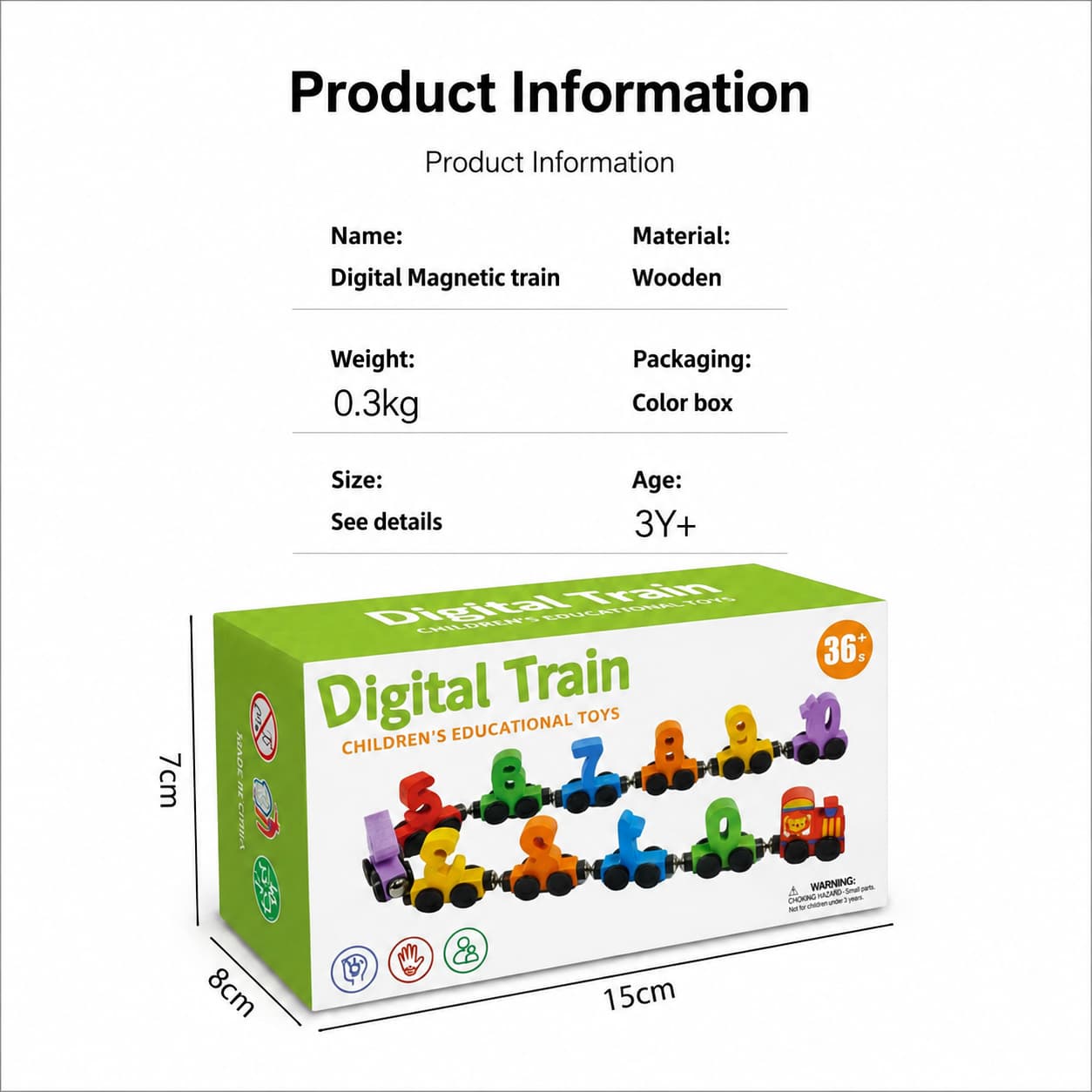IntellioKids™ Wooden Magnetic Number Train For Kids