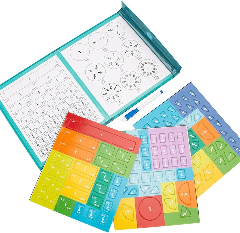 Intelliokids™ Magnetic Fraction Learning Toy – Make Fractions Easy Through Hands-On Play