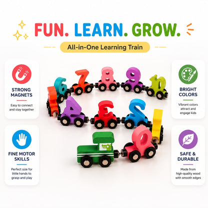 IntellioKids™ Wooden Magnetic Number Train For Kids