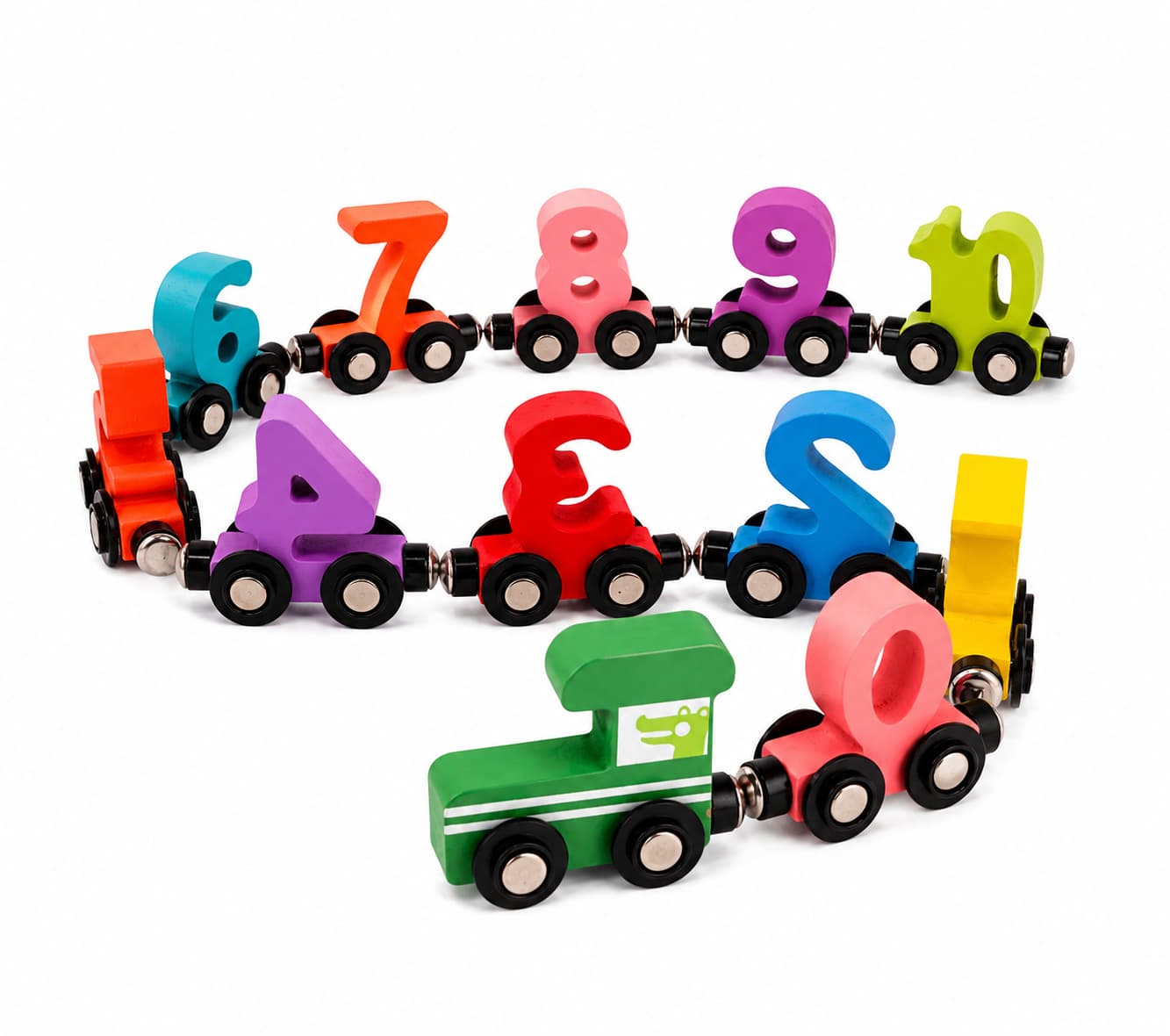 IntellioKids™ Wooden Magnetic Number Train For Kids